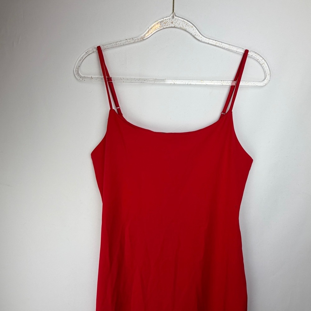 Sultry Red Bodycon Midi Dress Y2K Sexy Sleek Minimalist Chic Night Out Party - Picture 4 of 9